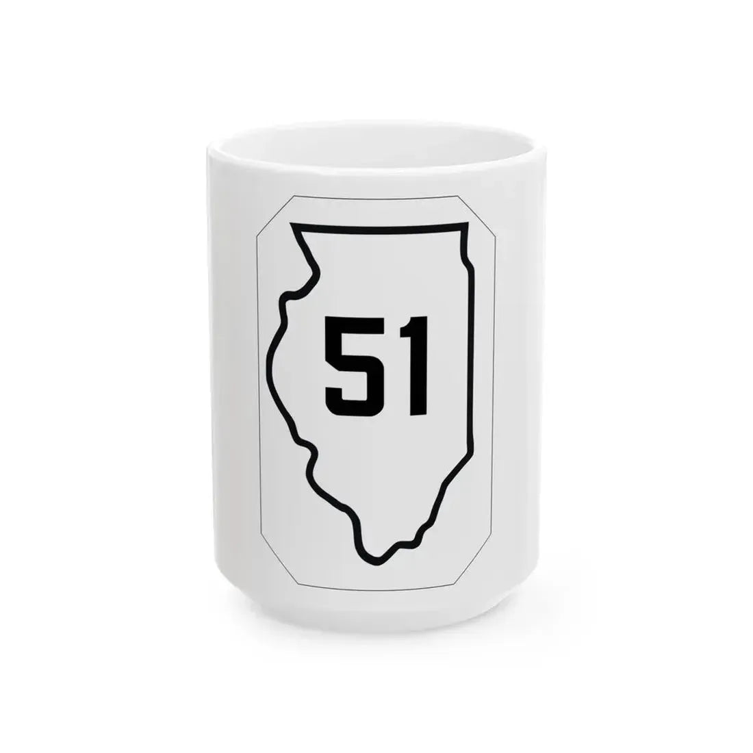 Illinois 51 1926 (Illinois) (Road Sign) White Coffee Mug 15oz - Go Mug Yourself