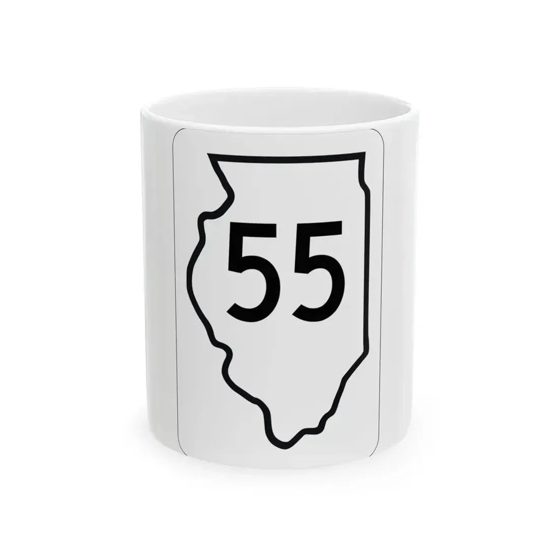 Illinois 55 1950 (Illinois) (Road Sign) White Coffee Mug 11oz - Go Mug Yourself