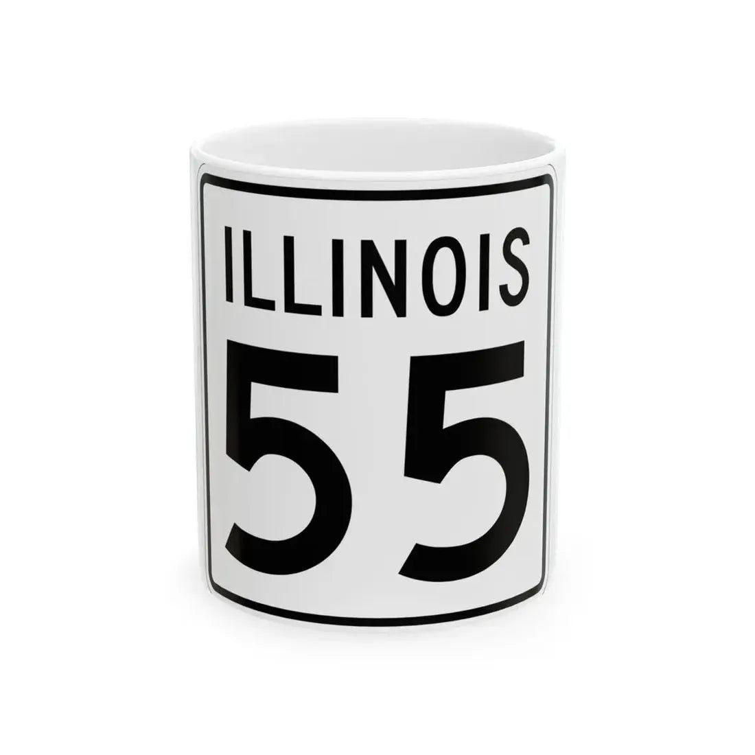 Illinois 55 1960 (Illinois) (Road Sign) White Coffee Mug 11oz - Go Mug Yourself
