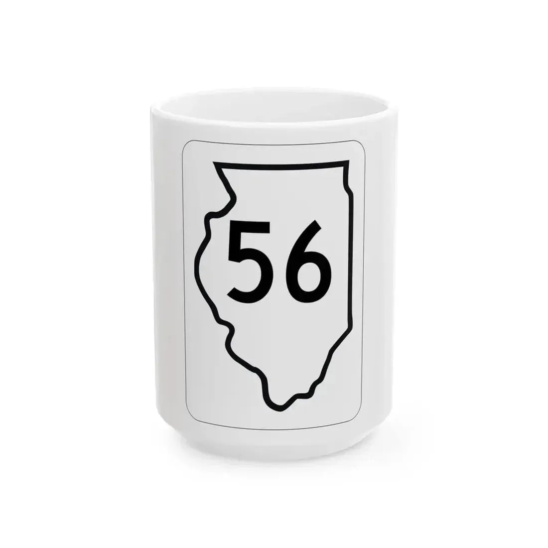 Illinois 56 1950 (Illinois) (Road Sign) White Coffee Mug 15oz - Go Mug Yourself
