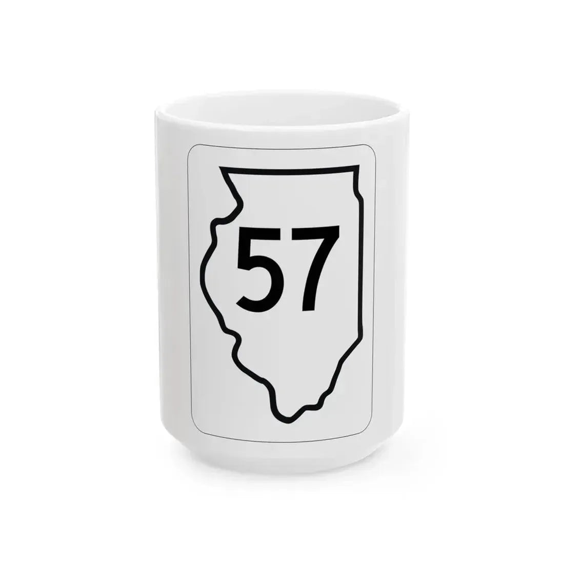 Illinois 57 1950 (Illinois) (Road Sign) White Coffee Mug 15oz - Go Mug Yourself