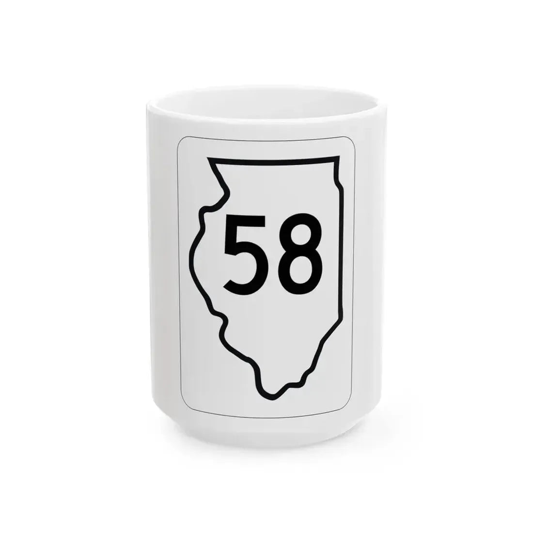 Illinois 58 1950 (Illinois) (Road Sign) White Coffee Mug 15oz - Go Mug Yourself