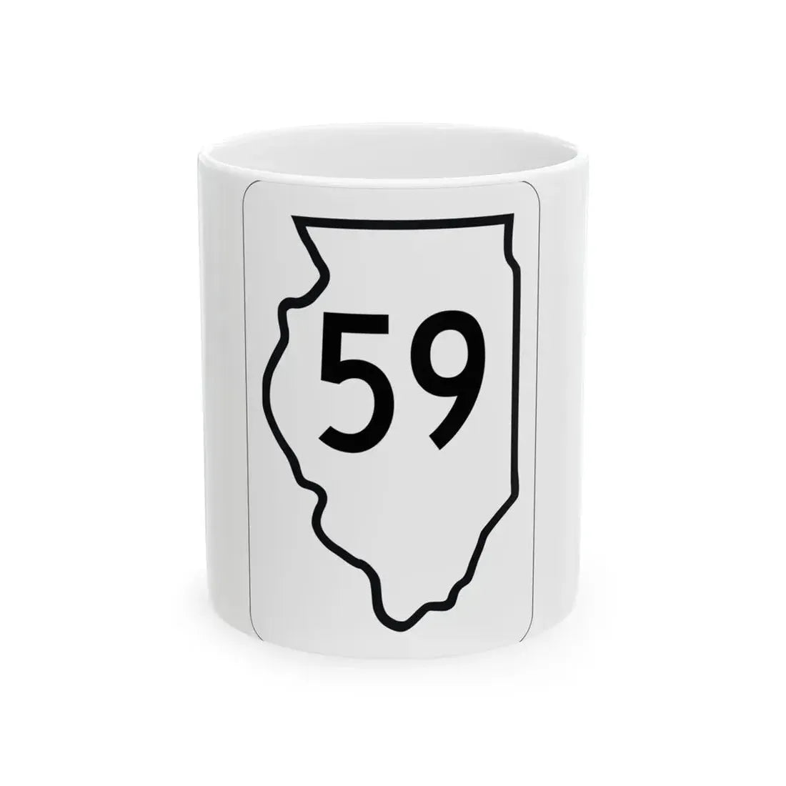 Illinois 59 1950 (Illinois) (Road Sign) White Coffee Mug 11oz - Go Mug Yourself