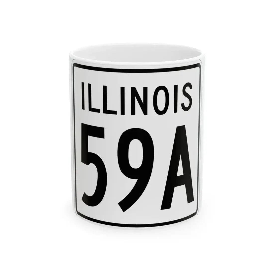 Illinois 59A 1960 (Illinois) (Road Sign) White Coffee Mug 11oz - Go Mug Yourself