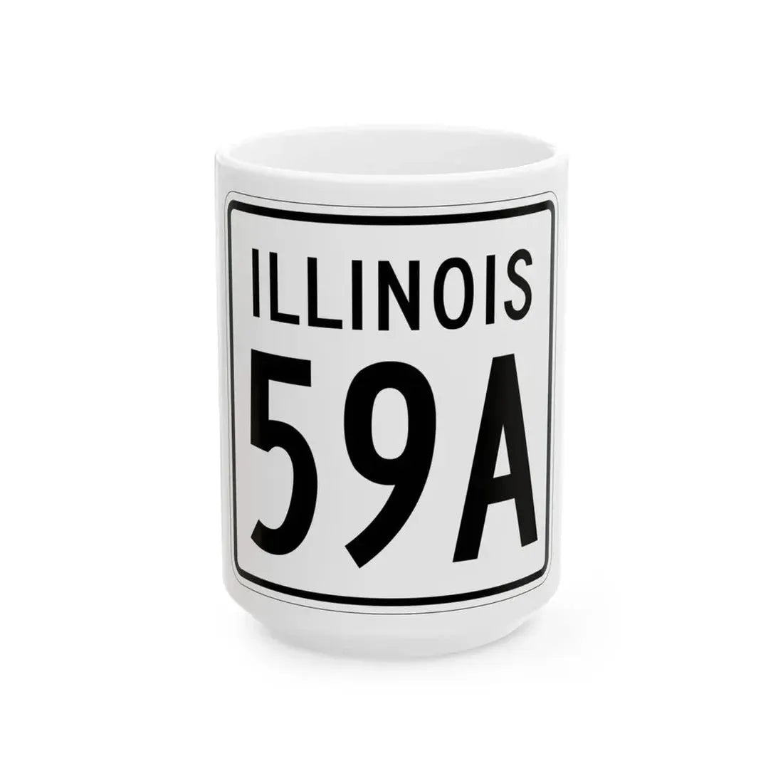 Illinois 59A 1960 (Illinois) (Road Sign) White Coffee Mug 15oz - Go Mug Yourself