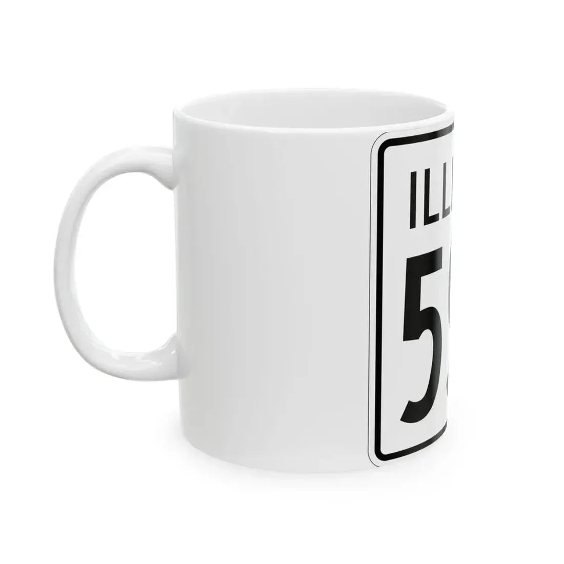 Illinois 59A 1960 (Illinois) (Road Sign) White Coffee Mug - Go Mug Yourself