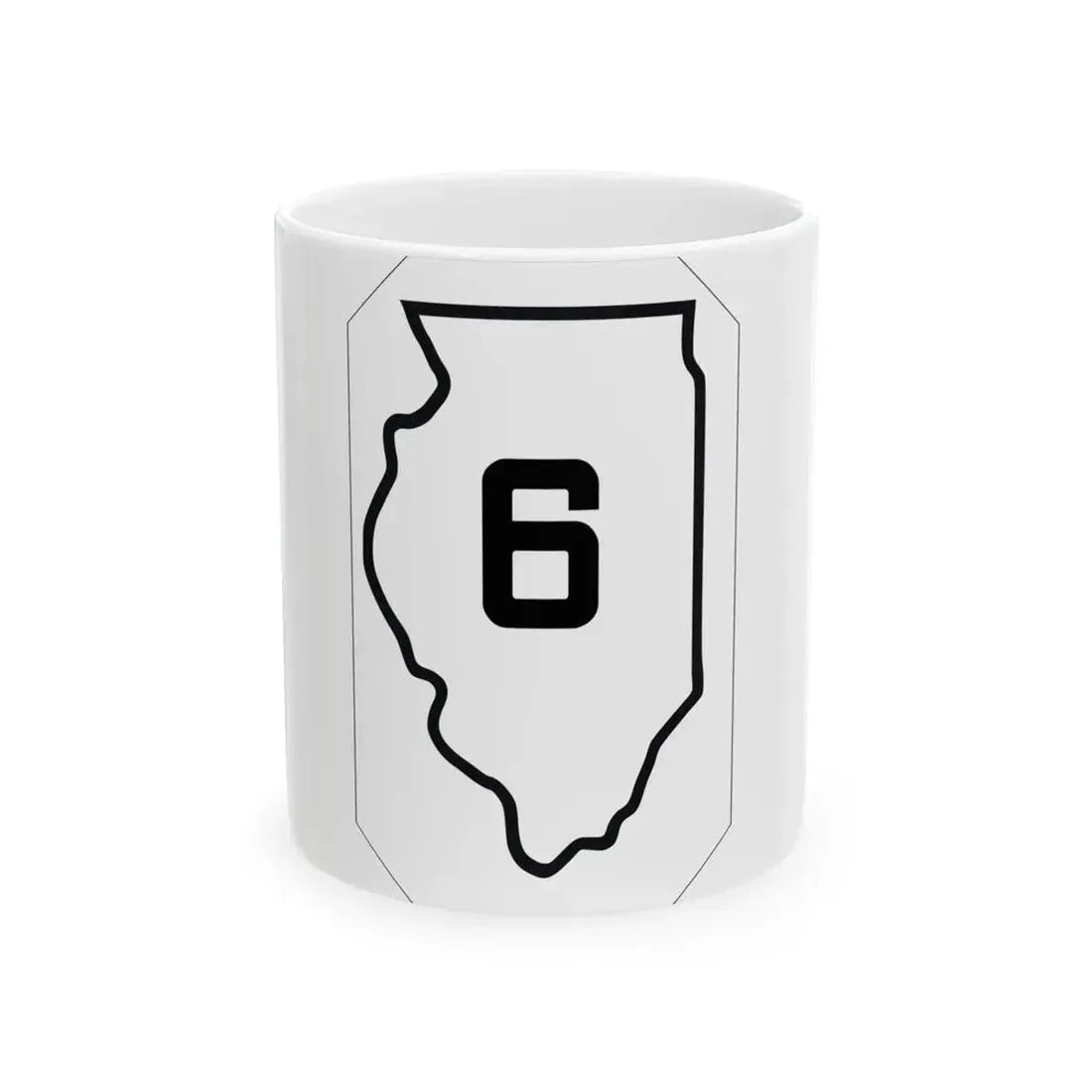 Illinois 6 1926 (Illinois) (Road Sign) White Coffee Mug 11oz - Go Mug Yourself