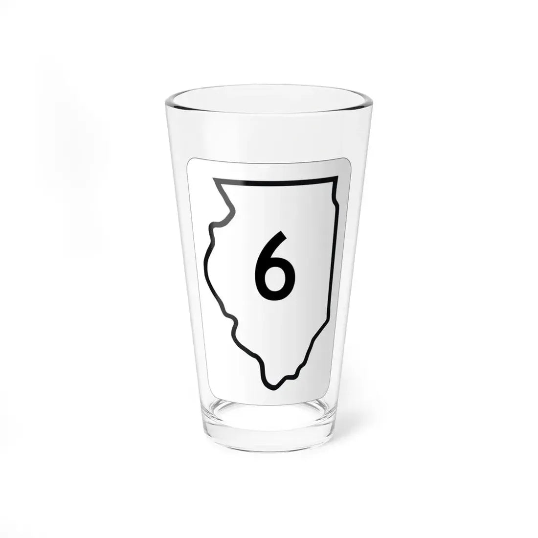 Illinois 6 1950 (Illinois) (Road Sign) Pint Glss 16oz 16oz - Go Mug Yourself