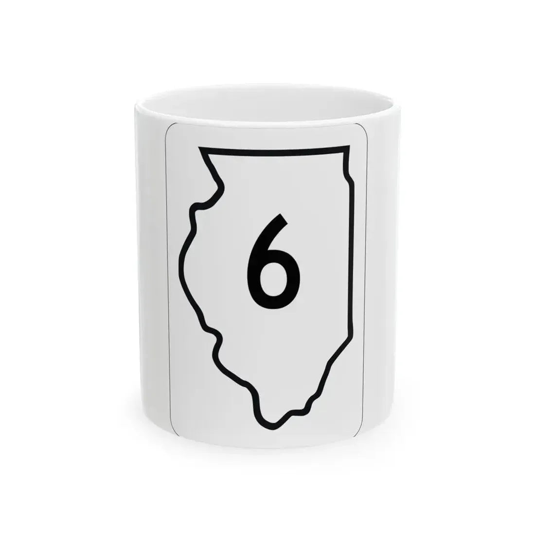Illinois 6 1950 (Illinois) (Road Sign) White Coffee Mug 11oz - Go Mug Yourself