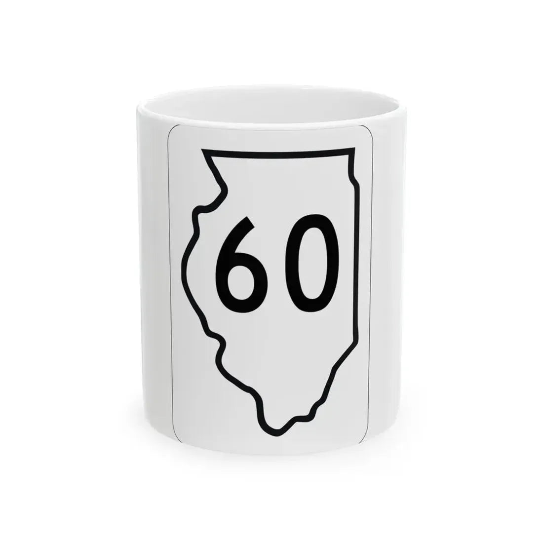 Illinois 60 1950 (Illinois) (Road Sign) White Coffee Mug 11oz - Go Mug Yourself