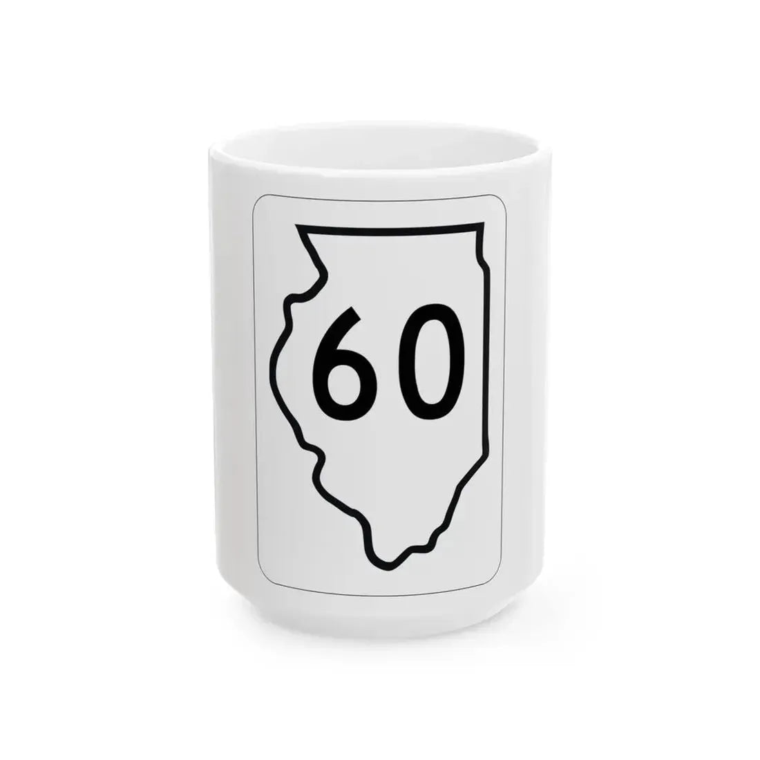Illinois 60 1950 (Illinois) (Road Sign) White Coffee Mug 15oz - Go Mug Yourself