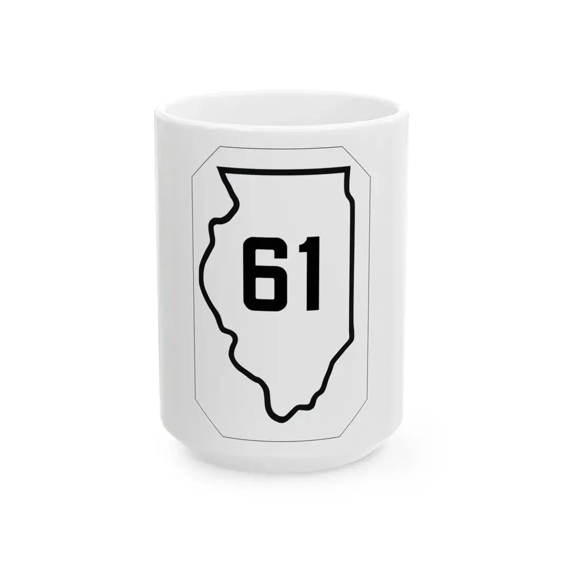 Illinois 61 1926 (Illinois) (Road Sign) White Coffee Mug 15oz - Go Mug Yourself
