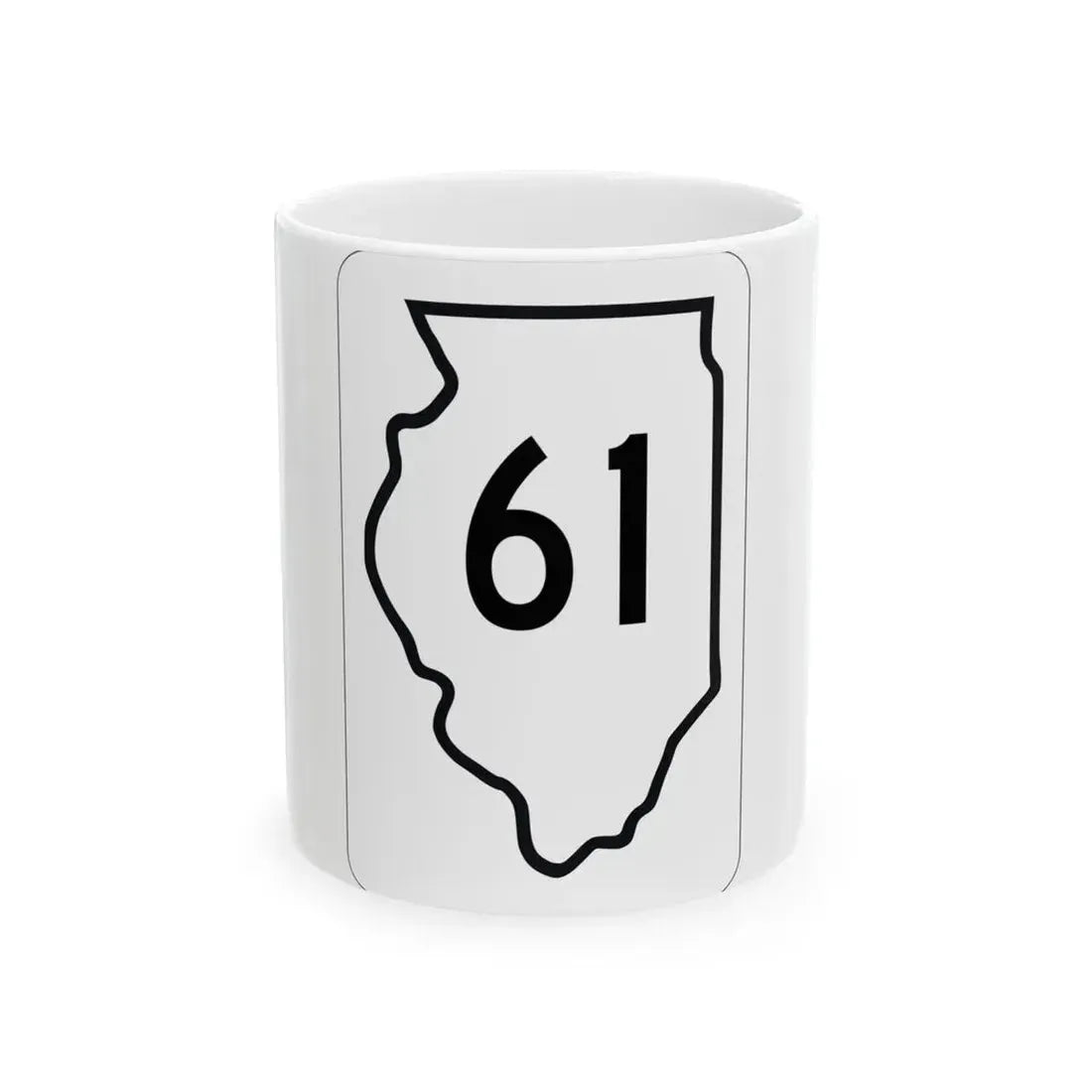 Illinois 61 1950 (Illinois) (Road Sign) White Coffee Mug 11oz - Go Mug Yourself