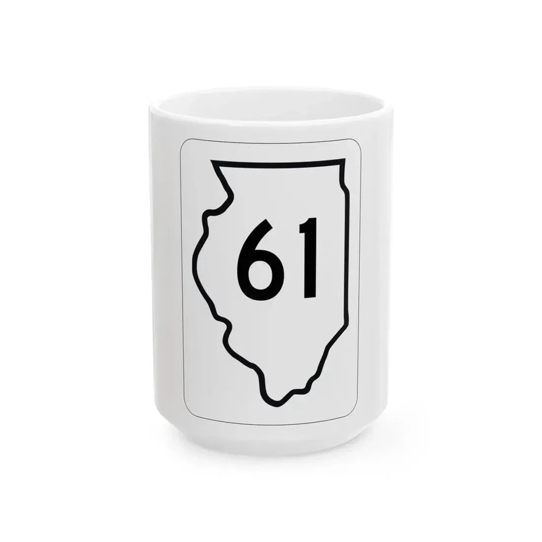 Illinois 61 1950 (Illinois) (Road Sign) White Coffee Mug 15oz - Go Mug Yourself