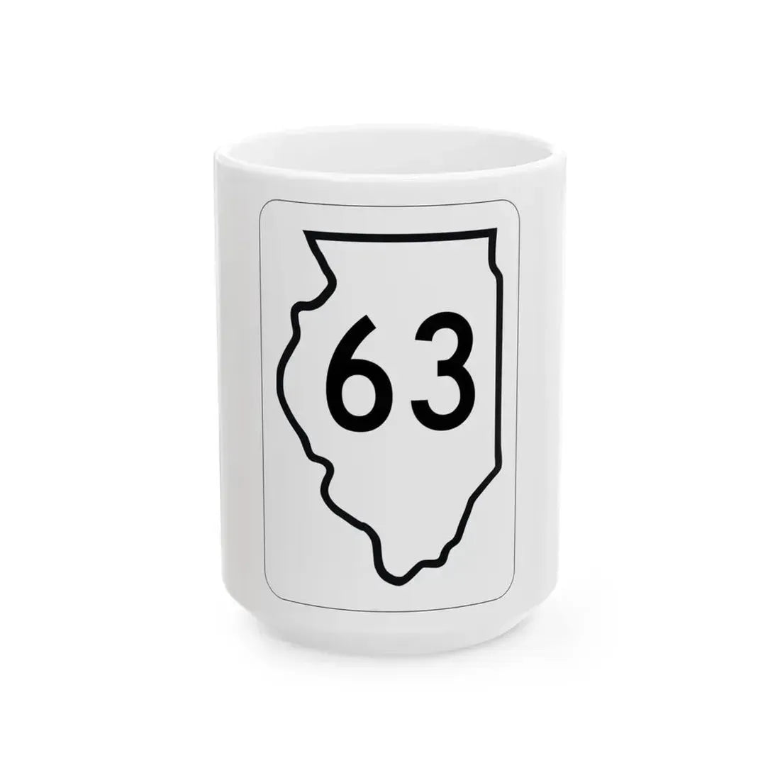 Illinois 63 1950 (Illinois) (Road Sign) White Coffee Mug 15oz - Go Mug Yourself