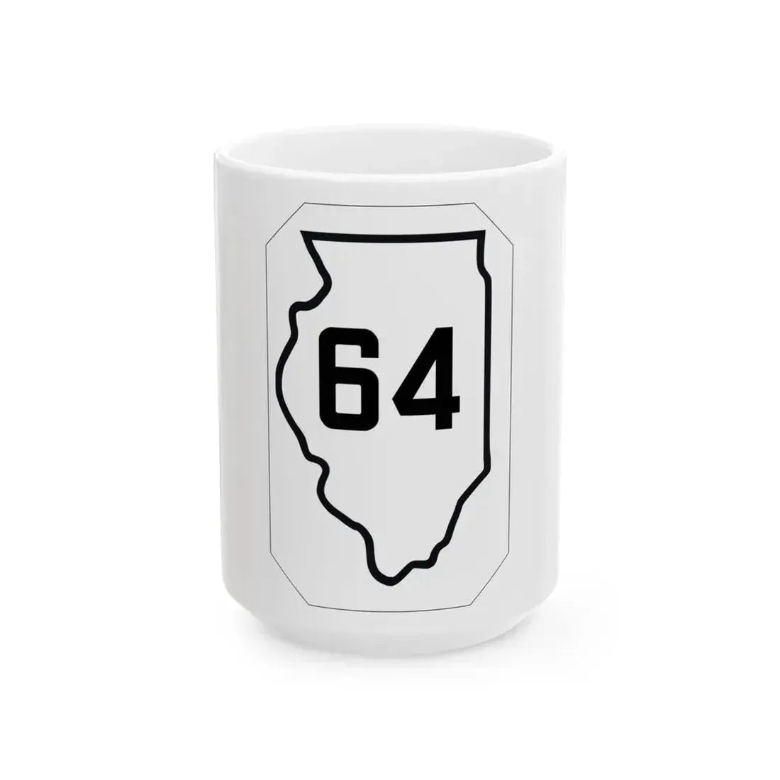 Illinois 64 1926 (Illinois) (Road Sign) White Coffee Mug 15oz - Go Mug Yourself