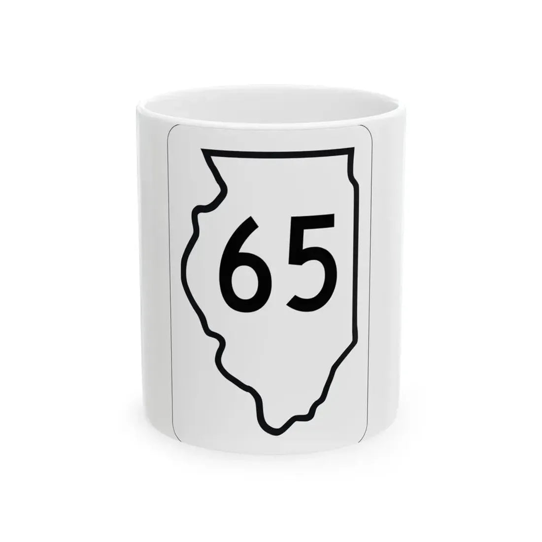 Illinois 65 1950 (Illinois) (Road Sign) White Coffee Mug 11oz - Go Mug Yourself