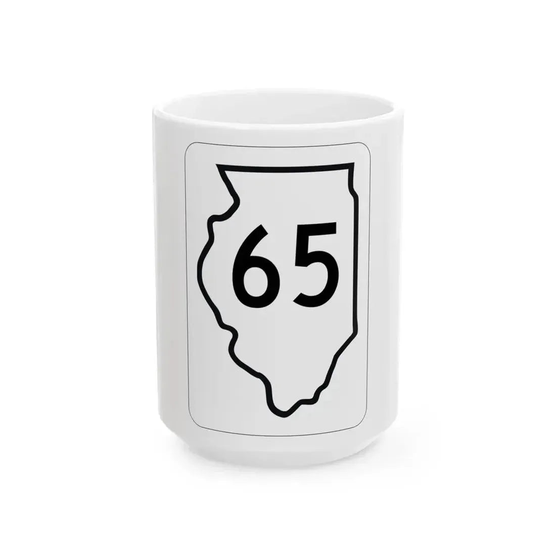 Illinois 65 1950 (Illinois) (Road Sign) White Coffee Mug 15oz - Go Mug Yourself