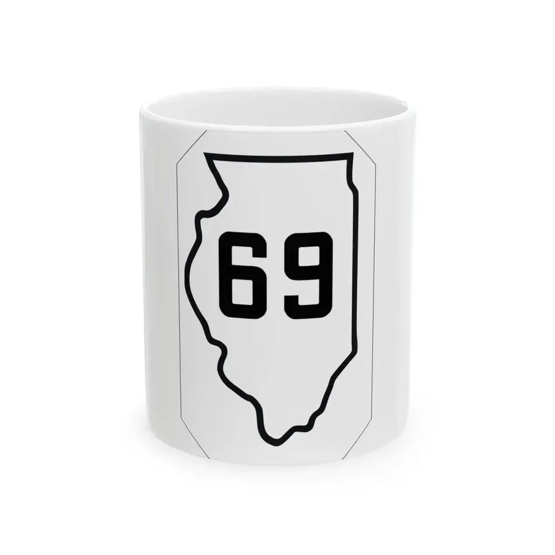 Illinois 69 1926 (Illinois) (Road Sign) White Coffee Mug 11oz - Go Mug Yourself