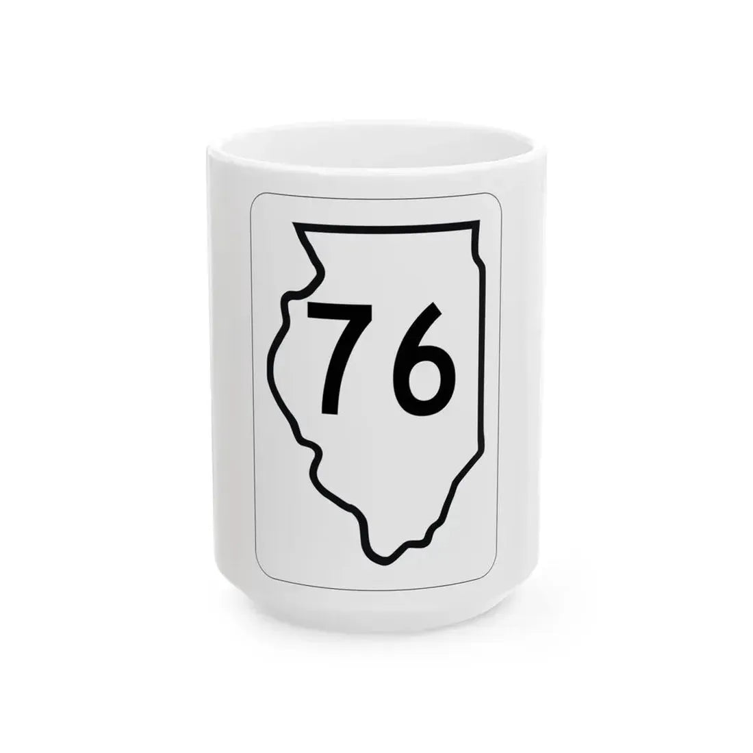 Illinois 76 1950 (Illinois) (Road Sign) White Coffee Mug 15oz - Go Mug Yourself
