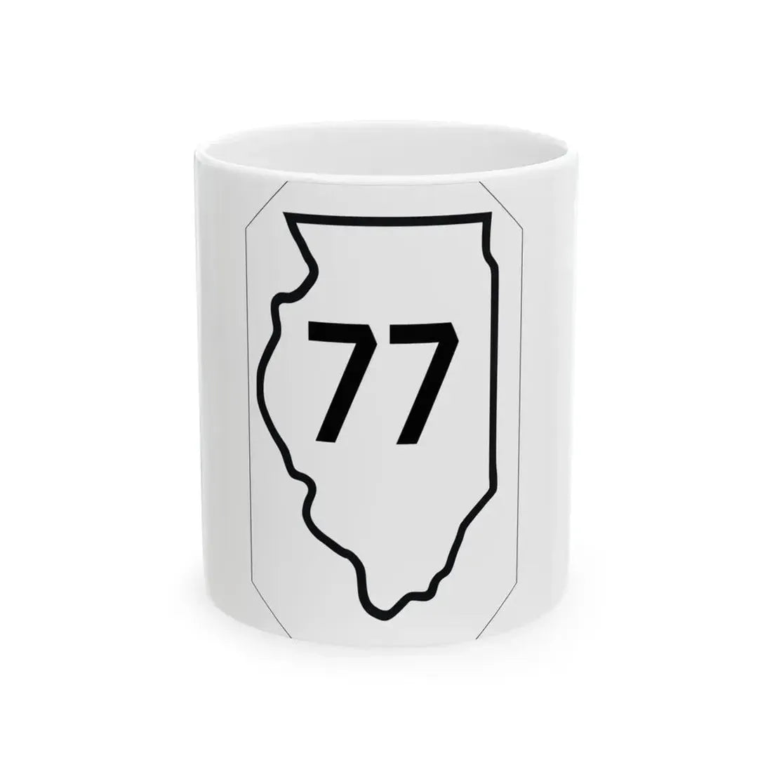 Illinois 77 1926 (Illinois) (Road Sign) White Coffee Mug 11oz - Go Mug Yourself