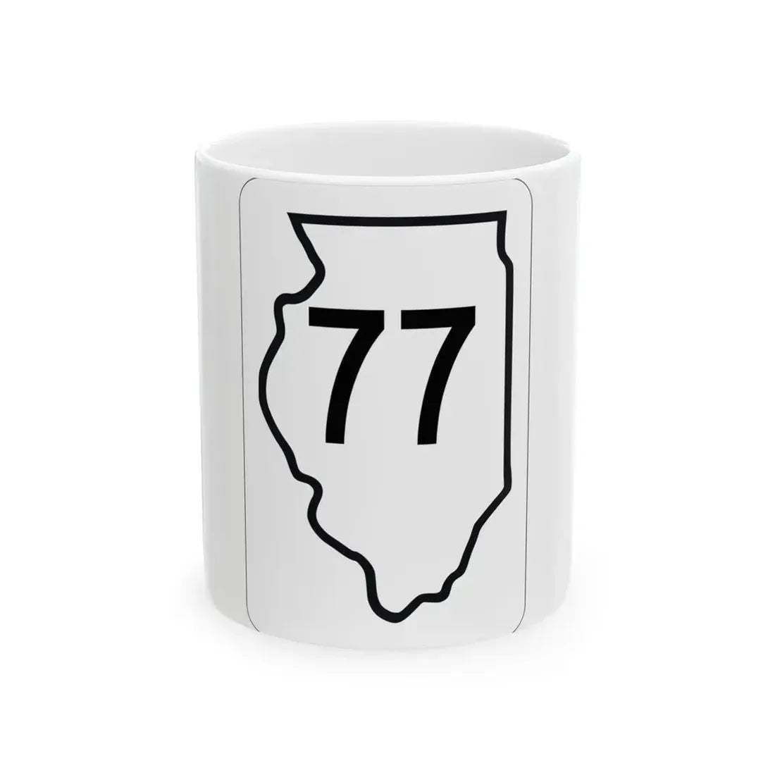 Illinois 77 1950 (Illinois) (Road Sign) White Coffee Mug 11oz - Go Mug Yourself