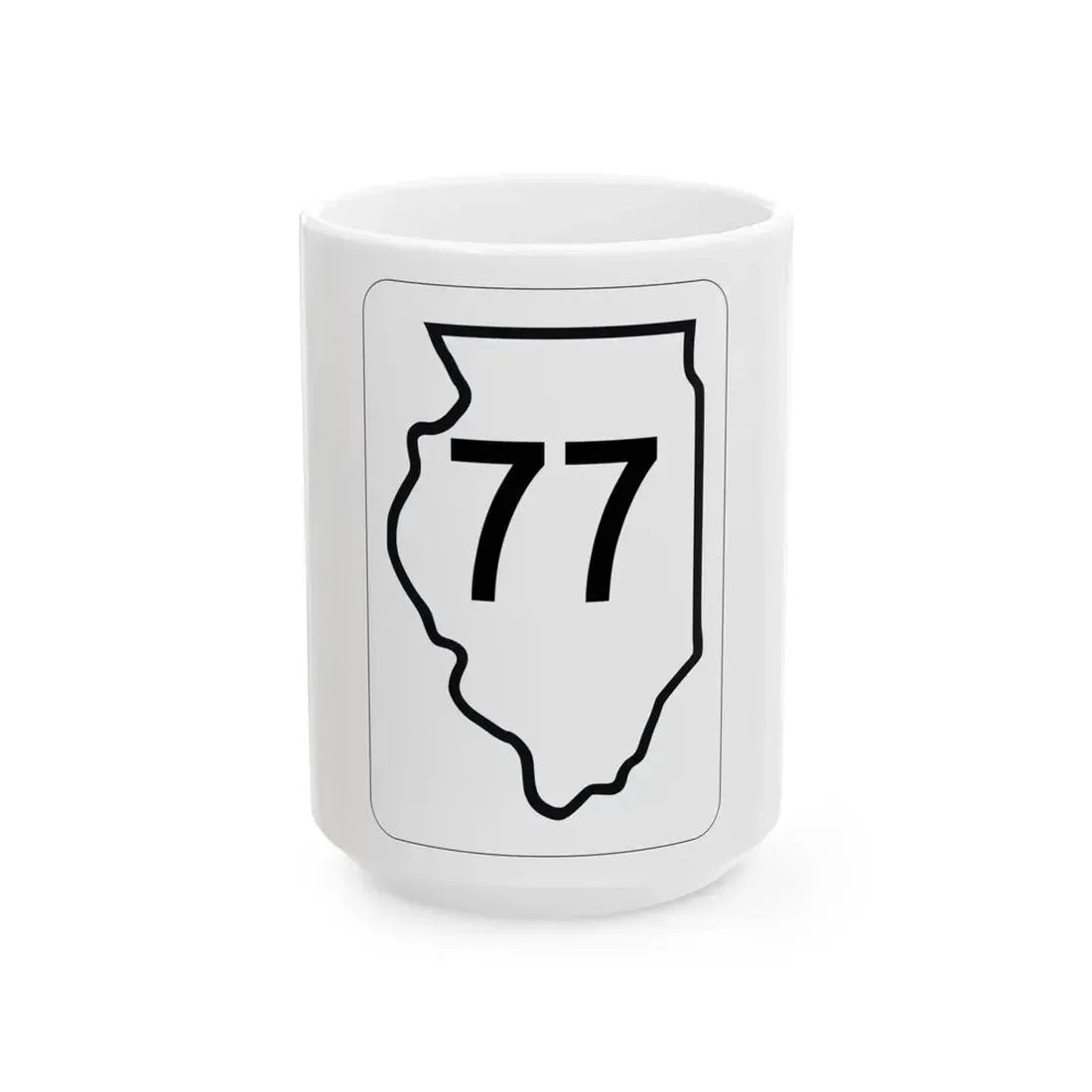 Illinois 77 1950 (Illinois) (Road Sign) White Coffee Mug 15oz - Go Mug Yourself