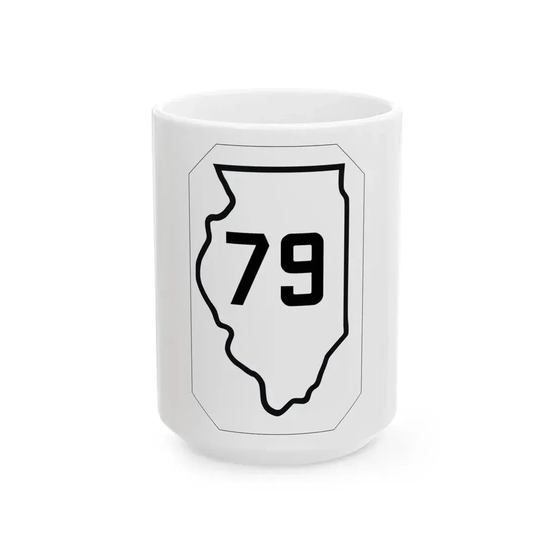 Illinois 79 1926 (Illinois) (Road Sign) White Coffee Mug 15oz - Go Mug Yourself
