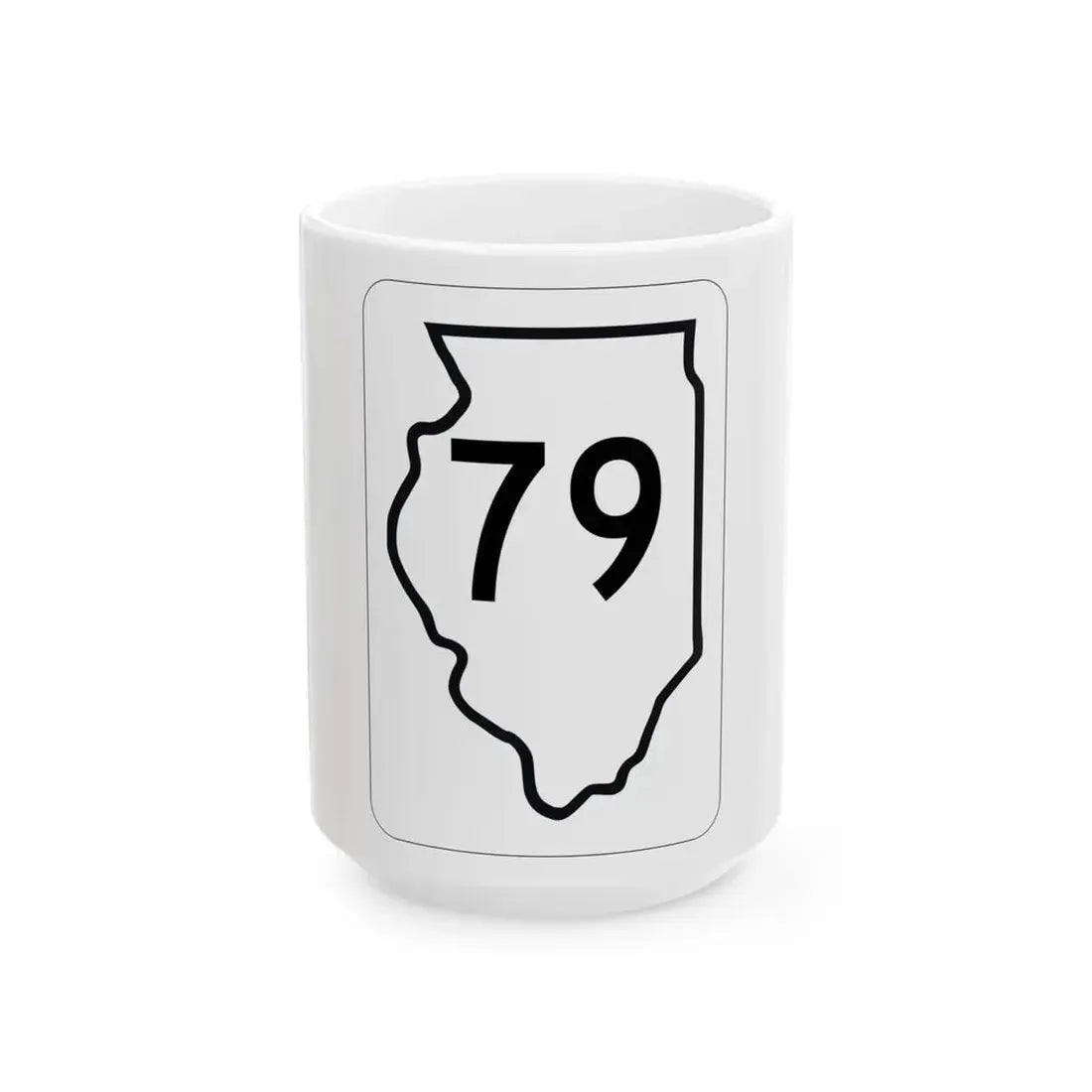 Illinois 79 1950 (Illinois) (Road Sign) White Coffee Mug 15oz - Go Mug Yourself