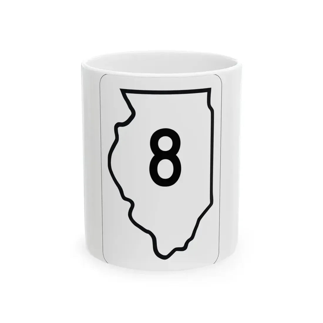 Illinois 8 1950 (Illinois) (Road Sign) White Coffee Mug 11oz - Go Mug Yourself
