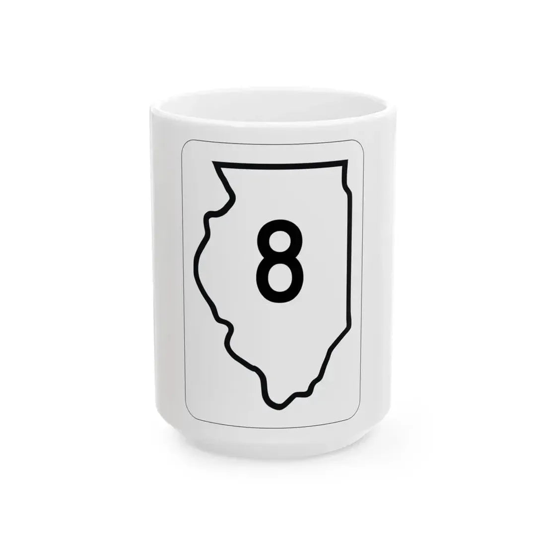 Illinois 8 1950 (Illinois) (Road Sign) White Coffee Mug 15oz - Go Mug Yourself
