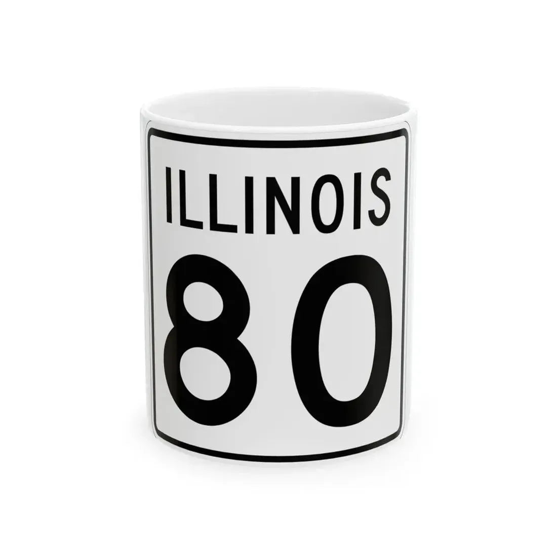Illinois 80 1960 (Illinois) (Road Sign) White Coffee Mug 11oz - Go Mug Yourself
