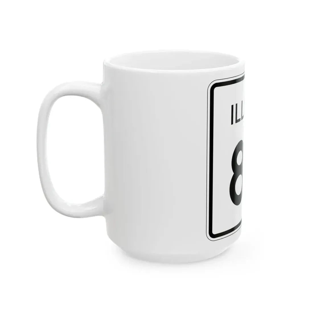 Illinois 80 (Illinois) (Road Sign) White Coffee Mug - Go Mug Yourself