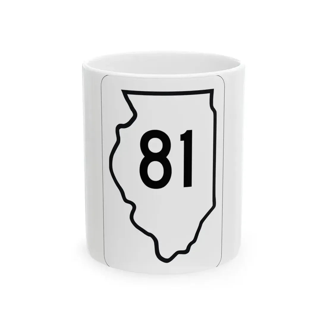 Illinois 81 1950 (Illinois) (Road Sign) White Coffee Mug 11oz - Go Mug Yourself