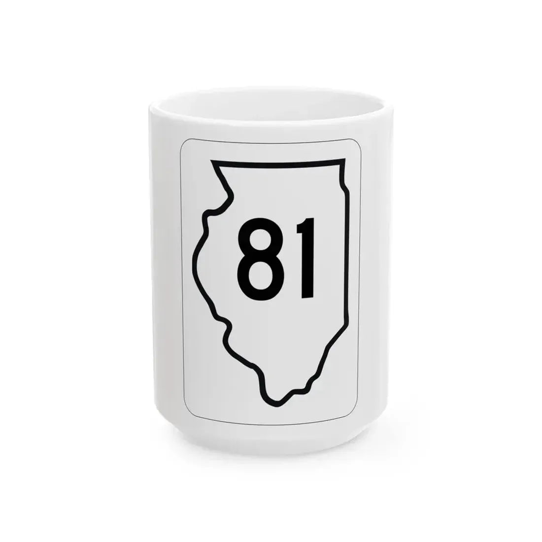 Illinois 81 1950 (Illinois) (Road Sign) White Coffee Mug 15oz - Go Mug Yourself