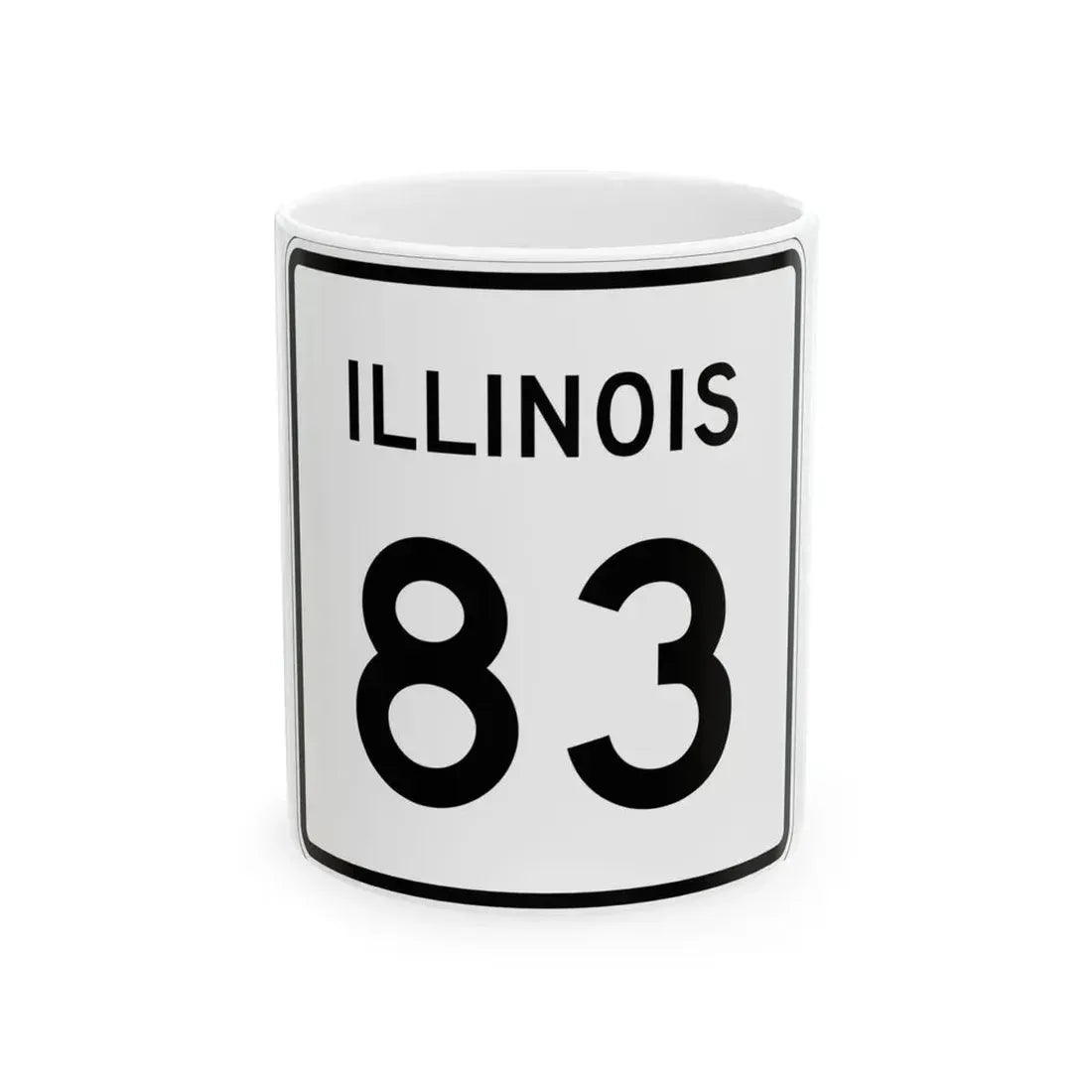 Illinois 83 (Illinois) (Road Sign) White Coffee Mug 11oz - Go Mug Yourself