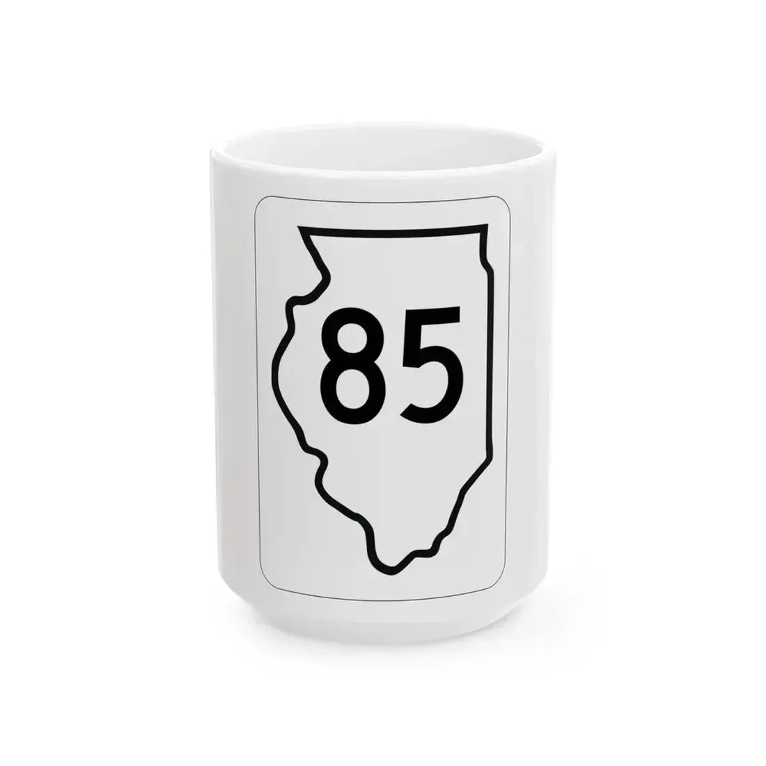 Illinois 85 1950 (Illinois) (Road Sign) White Coffee Mug 15oz - Go Mug Yourself