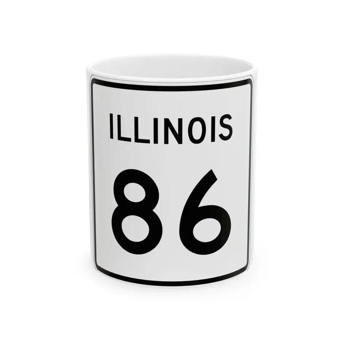 Illinois 86 (Illinois) (Road Sign) White Coffee Mug 11oz - Go Mug Yourself