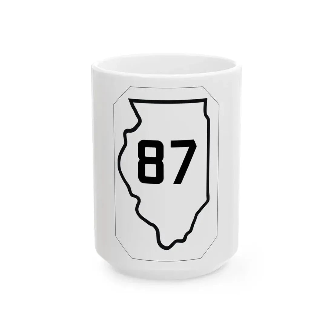 Illinois 87 1926 (Illinois) (Road Sign) White Coffee Mug 15oz - Go Mug Yourself