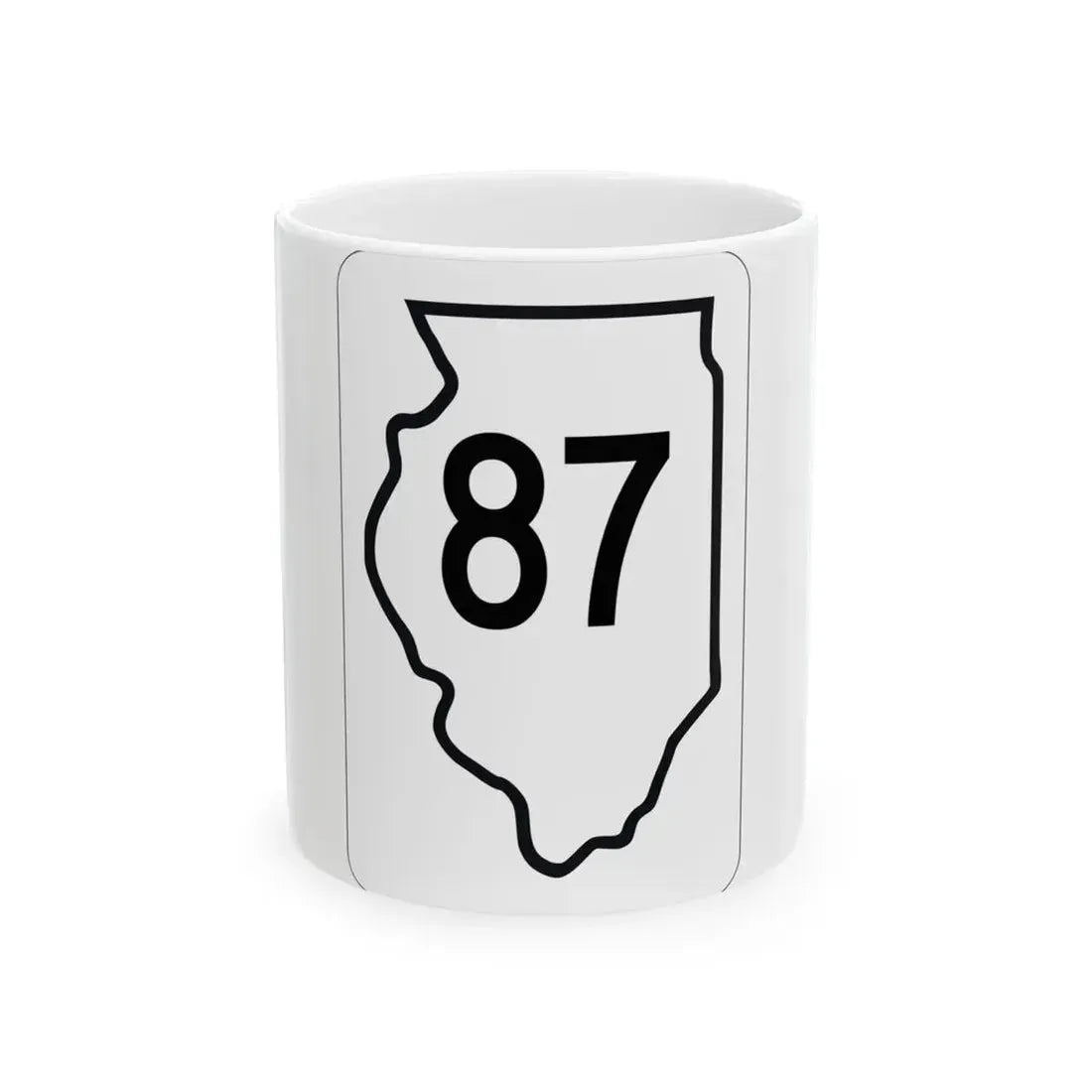 Illinois 87 1950 (Illinois) (Road Sign) White Coffee Mug 11oz - Go Mug Yourself