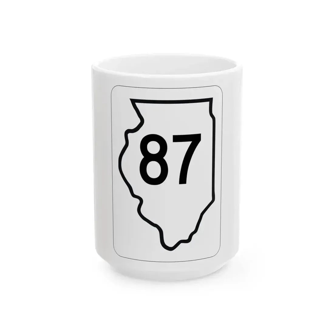 Illinois 87 1950 (Illinois) (Road Sign) White Coffee Mug 15oz - Go Mug Yourself