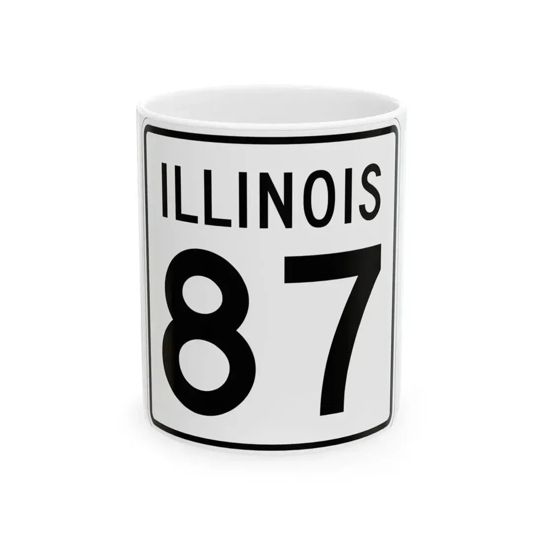 Illinois 87 1960 (Illinois) (Road Sign) White Coffee Mug 11oz - Go Mug Yourself