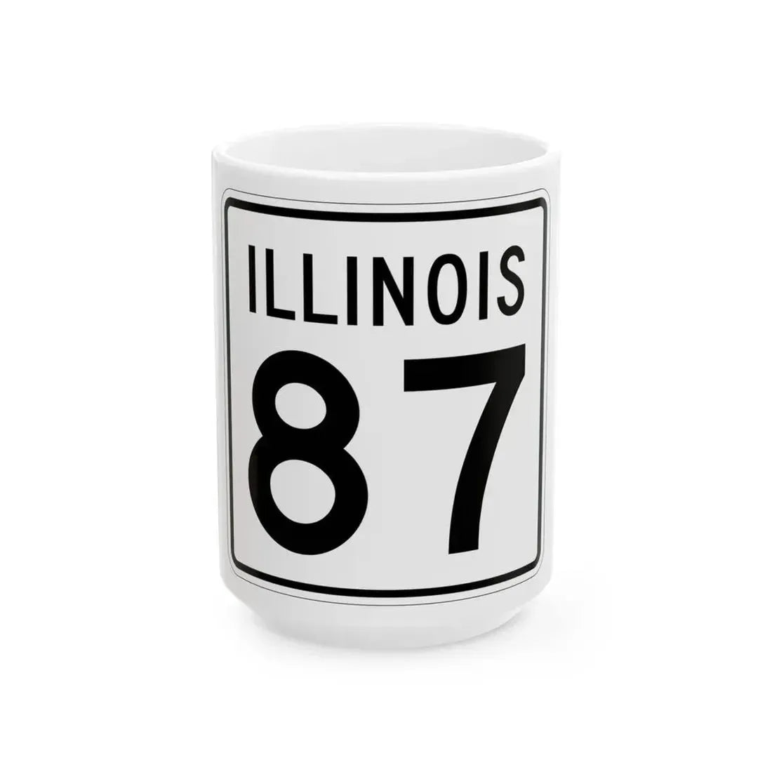 Illinois 87 1960 (Illinois) (Road Sign) White Coffee Mug 15oz - Go Mug Yourself