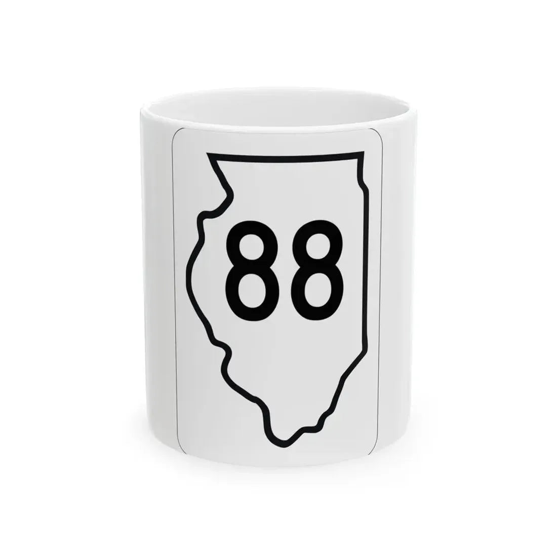 Illinois 88 1950 (Illinois) (Road Sign) White Coffee Mug 11oz - Go Mug Yourself