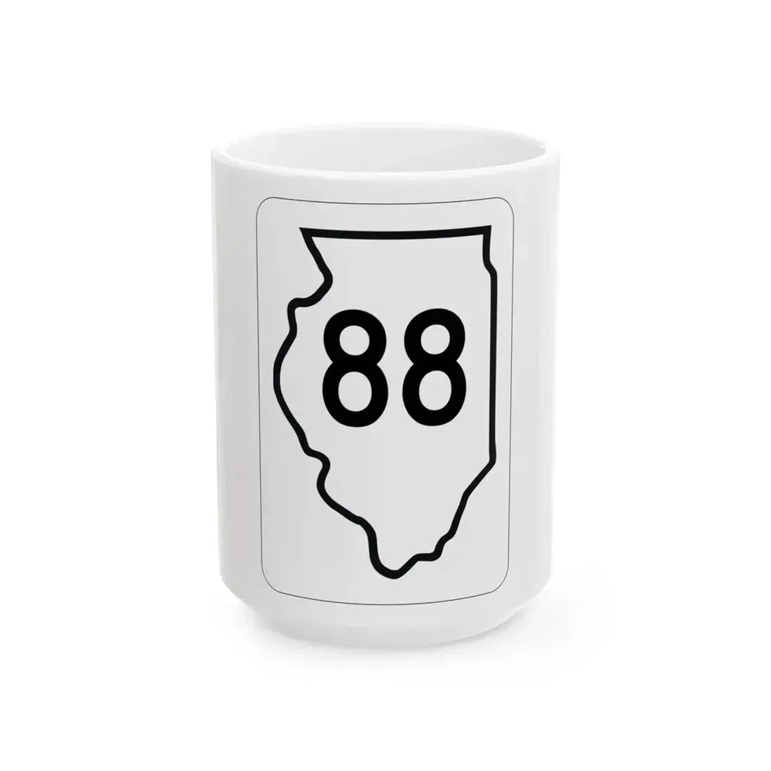 Illinois 88 1950 (Illinois) (Road Sign) White Coffee Mug 15oz - Go Mug Yourself