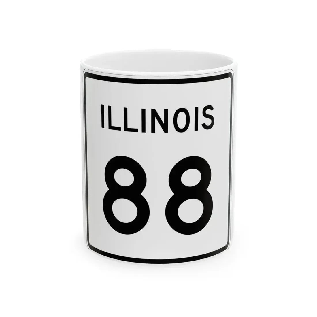 Illinois 88 (Illinois) (Road Sign) White Coffee Mug 11oz - Go Mug Yourself