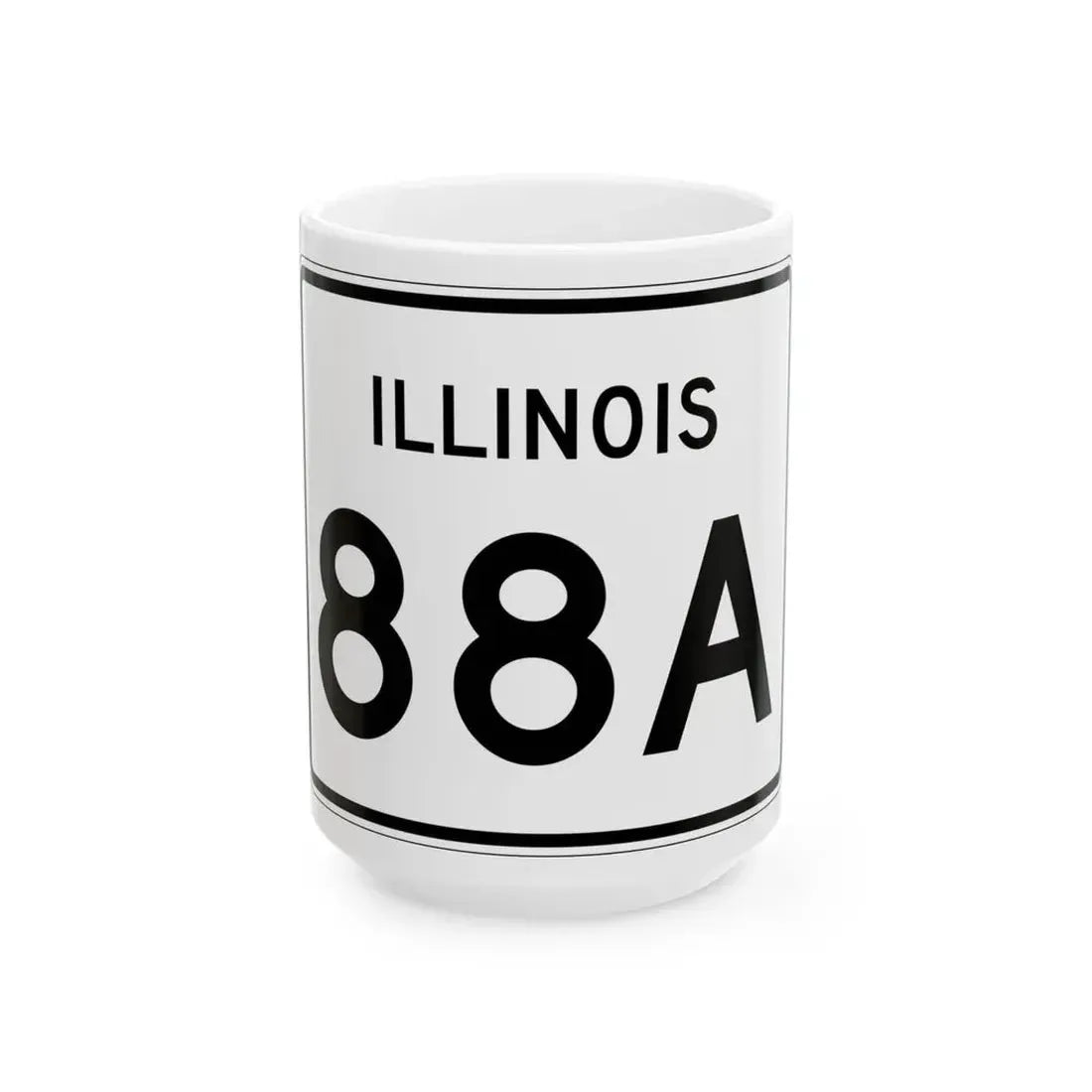 Illinois 88A (Illinois) (Road Sign) White Coffee Mug 15oz - Go Mug Yourself