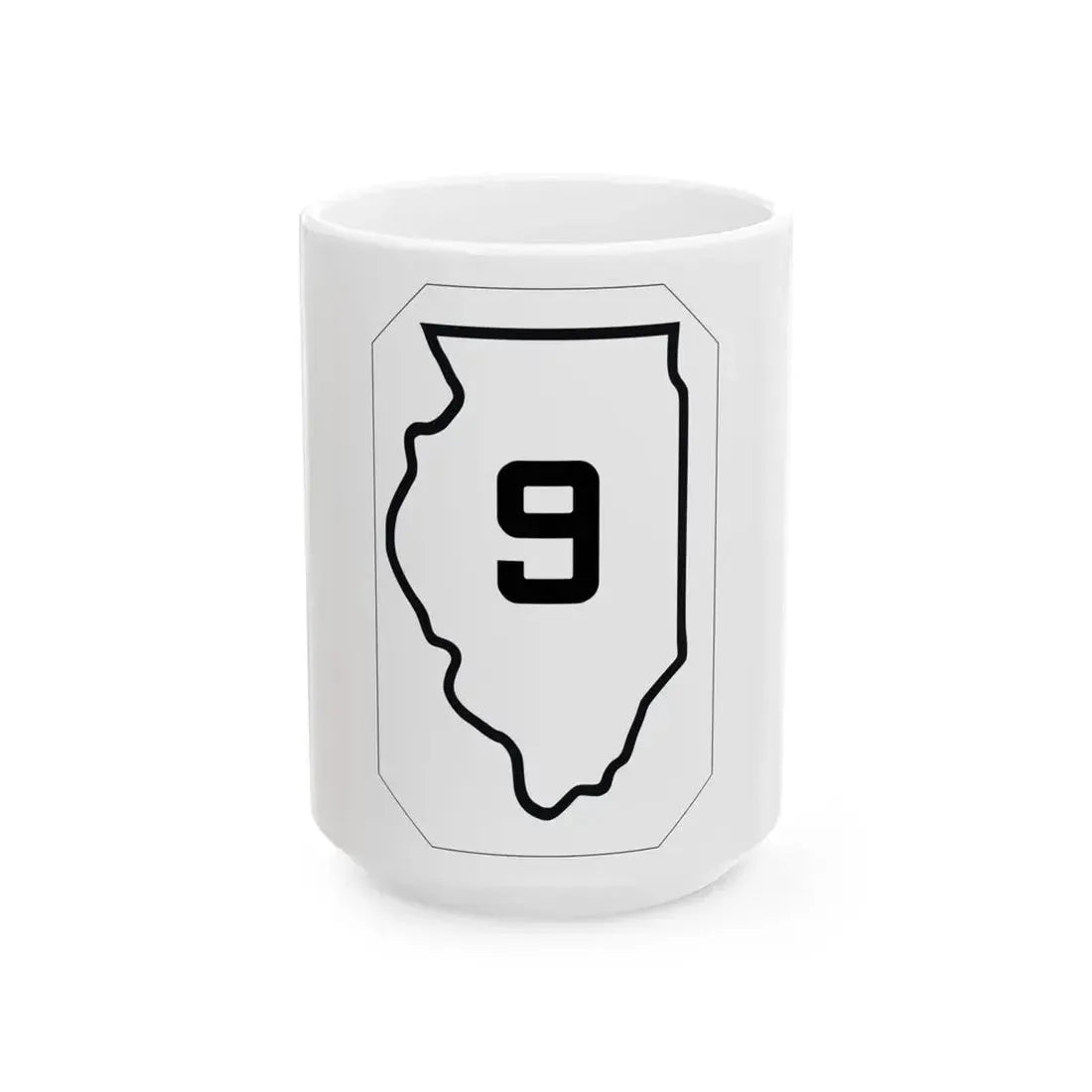 Illinois 9 1926 (Illinois) (Road Sign) White Coffee Mug 15oz - Go Mug Yourself