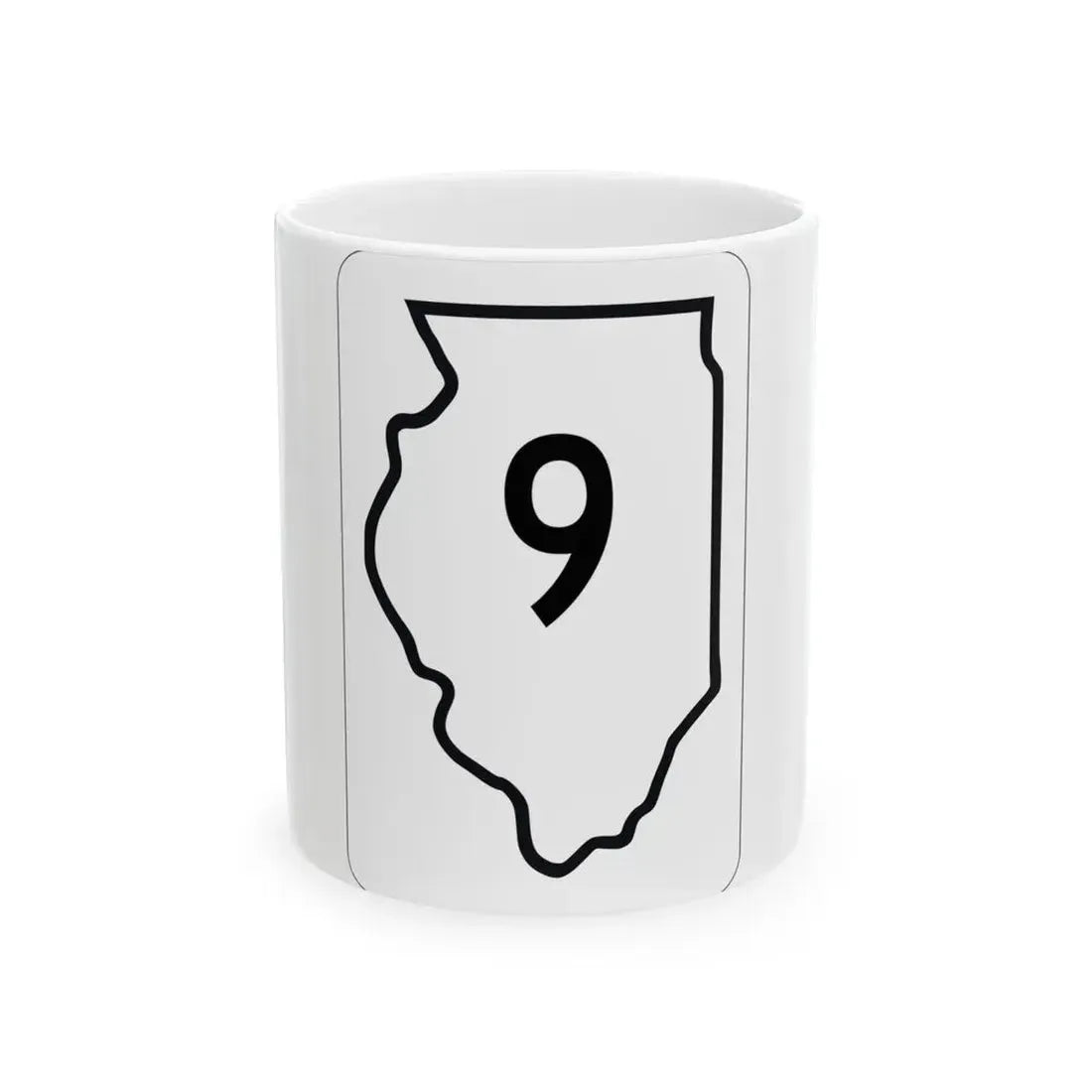 Illinois 9 1950 (Illinois) (Road Sign) White Coffee Mug 11oz - Go Mug Yourself