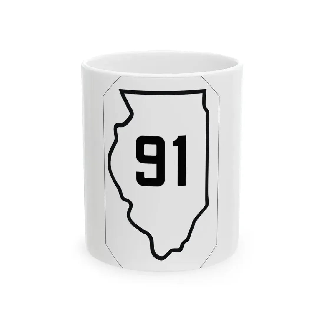 Illinois 91 1926 (Illinois) (Road Sign) White Coffee Mug 11oz - Go Mug Yourself